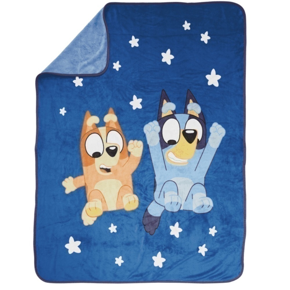 BBC Studio Bluey Bingo Blanket Kids Throw Microfiber Blue New